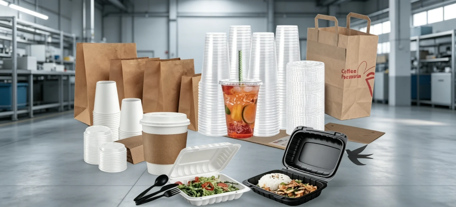 OEM Disposable Cups & Food Containers_2 Elevate your brand with factory-direct custom printing and bespoke molding for single-use cups, bowls, and takeaway containers.